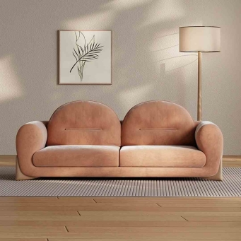 The Furnishery cream green 3 seater sofa for living room and office