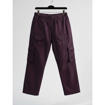 FABRIZER men's straight fit cotton lycra 8-pocket cargo pants purple for casual and outdoor wear