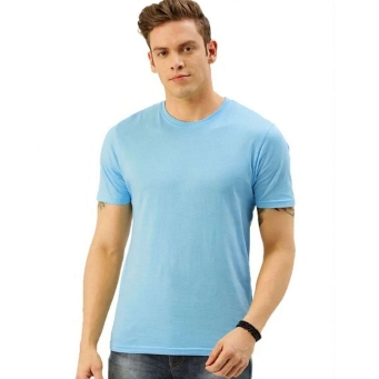 navy blue lycra t-shirt for men round neck regular fit stretchable fabric