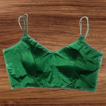 Women's green V-neck blouse front view