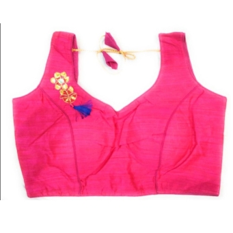 Women's green sweetheart neck blouse front view