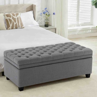 cream upholstered ottoman with storage Cassina 51 by The Furnishery