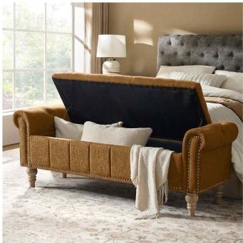 beige ottoman storage bench Georgia 58 by The Furnishery