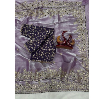 KAVISHA ENTERPRISE fandy satin fabric paired with contrast fabric blouse